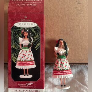 1998 Hallmark Keepsake Ornament MEXICAN BARBIE #3 Dolls Of The World Series-NEW